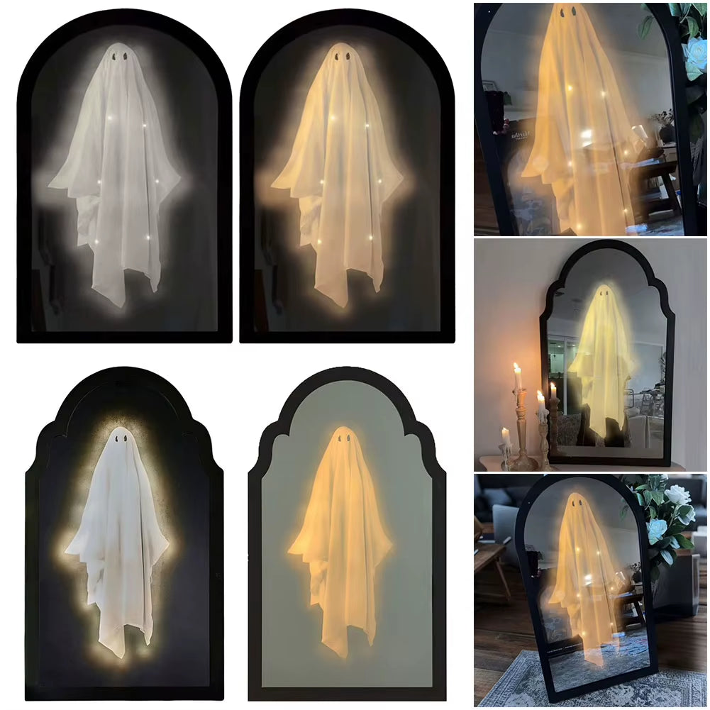 Halloween Ghost Mirrors Pranks Decorative Cute Halloween Spooky Halloween Holograms Ghost Mirrors Night Lights Halloween Decor